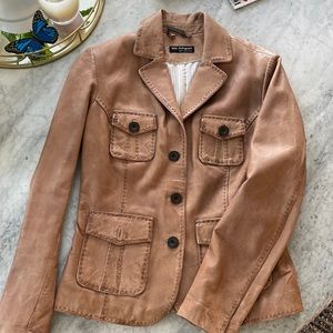 Tan leather blazer/jacket